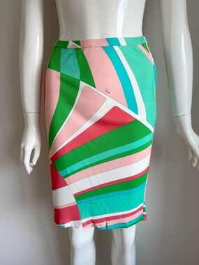 NWT authentic Emilio Pucci multicolor viscose and silk skirt